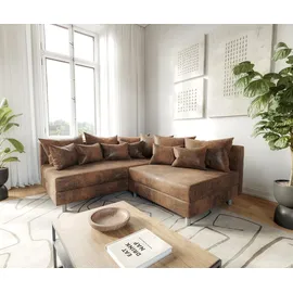 DeLife Ecksofa Clovis Braun Antik Optik Ottomane Links Modulsofa, Design Ecksofas, Couch Loft, Modulsofa, modular