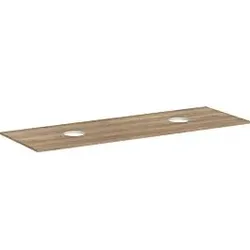 hansgrohe Xelu Q Konsole 54119230 1560 x 550 mm, 2 Ausschnitte, Aufsatzwaschtisch ohne Hahnloch, Eiche Natur