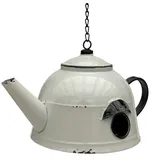 DanDiBo Ambiente Vogelhaus zum Aufhängen Metall Deko Teekessel wetterfest 521862 Nistkasten Teekanne Futterstation für Vögel Shabby mit Kette Metallkanne Kanne Balkon