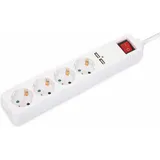Manhattan Steckdosenleiste 4-fach 2 m Weiß 1 St.