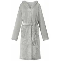 vidaXL Bademantel Hoodie Grau M Flanell
