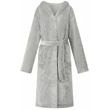 vidaXL Bademantel Hoodie Grau M Flanell