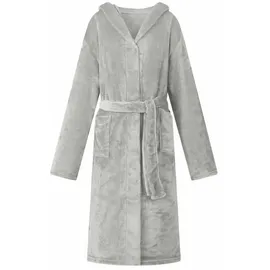 vidaXL Bademantel Hoodie Grau M Flanell