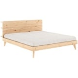 Karup Design RETREAT BED«, aus Kiefer massiv mit Lattenrost, Kopfteil mit 3 Ablagen braun