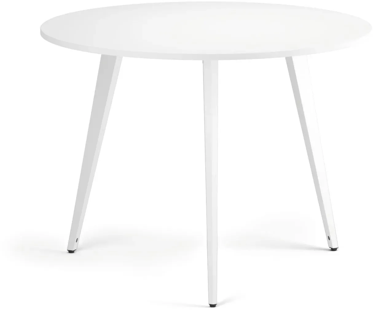 Couchtisch PRIMO VIBE, Durchmesser 100 cm, weißes Metallgestell, weiß