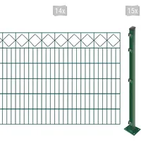 Arvotec Doppelstabmattenzaun EASY 120 zum Aufschrauben "Karo" mit Zierleiste, (Set, 29-St), Zaunhöhe 120 cm, Zaunlänge 2 - 60 m grün 28 m x 120 cm