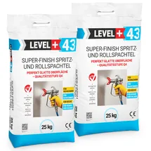 Level + Super Finish Spritz- Rollspachtel Fertigspachtel 50 kg Perfekt Glatt Q4 Sack L+43