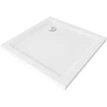Mexen Flat quadratische Duschwanne slim 100 x 100 cm, weiß, Ablauf chrom - 40101010