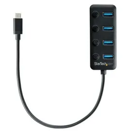 Startech StarTech.com 4 Port USB-C Hub - 4x USB-A mit individuellen An/Aus-Schaltern - Schwarz