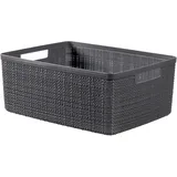 Curver Juliet Jutekorb aus 100% recyceltem Kunststoff, rechteckig, 12 l, dunkelgrau, M