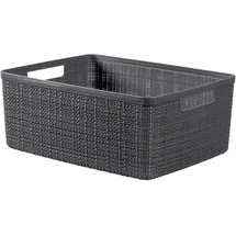 Curver Juliet Jutekorb aus 100% recyceltem Kunststoff, rechteckig, 12 l, dunkelgrau, M