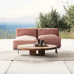 Oviala Business Modulares 2-Sitzer-Gartenmöbel mit Terracotta-Lounge