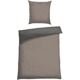 SCHIESSER Doubleface Renforcé taupe-dunkelgrau 135 x 200 cm + 80 x 80 cm 