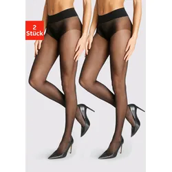 Feinstrumpfhose LASCANA, Damen, Gr. S (36/38), schwarz, Obermaterial: 89% Polyamid, 11% Elasthan, unifarben, Strumpfhosen, matt transparent