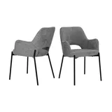 SIT Möbel SIT Armlehnstuhl (Set), 2 St., Bouclé, mit Rücken Cut-Out grau
