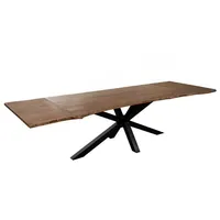 Loreno® Baumkantentisch Jannik, Akazienholz, Baumkante massiv, 2 Ansteckplatten, Spider-Gestell