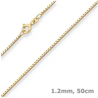 Schmuck Krone Goldkette 1,2mm Veneziakette aus 333 Gelbgold 50cm, Gold 333 goldfarben