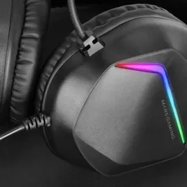 Mars Gaming MH122, FRGB Over Ear Kopfhörer mit Mikrofon, HiFi Sound, Geräuschunterdrückung, Ultraleichtgewicht, PS4 PS5 Xbox Switch Switch 2 Tablet Windows Mac, Schwarz,