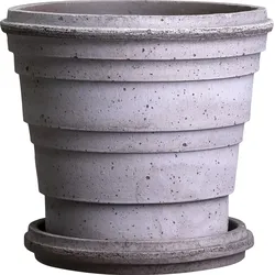 Planet Saturn Blumentopf 16 cm grau mit Untersetzer