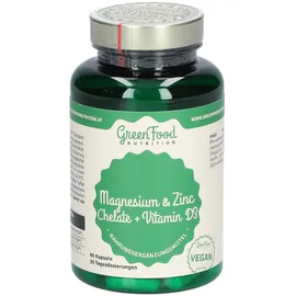 GreenFood Nutrition Magnesium und Zink Chelate + Vitamin D3 Kapseln 90 St.
