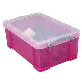Really Useful Box Aufbewahrungsbox 39,5 x 25,5 x 15,5 cm 16-tlg. transparent-pink