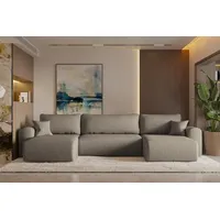 Kaiser Ecksofa mit schlaffunktion und bettkasten, Sofa U-form, Couch U-form CAPRI Neve Braun