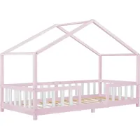 [en.casa] Kinderbett Treviolo 90 x 200 cm Rosa / Weiß