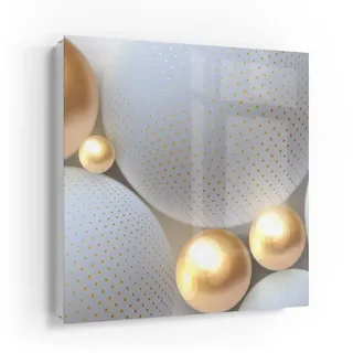 deqori Schlüsselkasten weiß | 30x30 cm | Motiv Angeordnete Kugeln Glas Schlüssel-Box | Schlüsselschrank mit 50 Haken + 2 Magnete | Moderne Design Box magnetisch beschreibbar