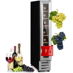 Vinovilla 7 Built-in Uno Einbau-Weinkühlschrank Glas Edelstahl Silber