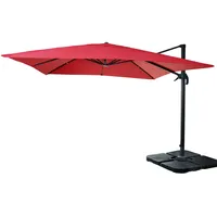 Mendler Gastronomie-Ampelschirm HWC-A96, Sonnenschirm 3x3m (Ø4,24m) Polyester Alu/Stahl 23kg
