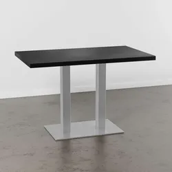 BIG Möbel GmbH Bistrotisch 120x70cm  | dunkle Holzoptik |  Edelstahl Gestell