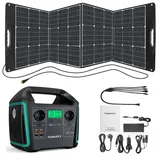 SWAREY Tragbare Powerstation mit 200W Solarpanel, 725Wh Lithium Batterien, 2x 1000W (Spitze 1500W) AC Ausgange, 65W USB-C Anschlusse, Solargenerator für Draußen, Camping, Reisen, Wohnmobil