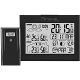 Miraval LCD Funk-Wetterstation mit Außensenor Wecker Funkuhr Kalender Vorhersage Hygro