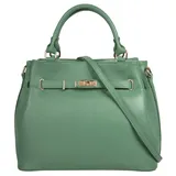 Samantha look Henkeltasche, echt Leder, Made in Italy, geräumige Henkeltasche mit Smartphonefach grün