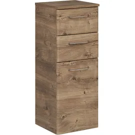 Saphir Quickset Badschrank mit 1 Tür und 2 Schubladen 35 x 90,5 x 33 cm Beige/Braun