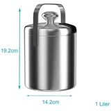 Intirilife 4-teiliges Eiskübel Set, Flaschenkühler, Silber