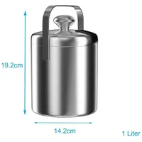 Intirilife 4-teiliges Eiskübel Set, Flaschenkühler, Silber