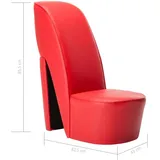 vidaXL Relaxsessel High Heel Design Kunstleder 43 x 85,5 x 87,8 cm Rot mit Hocker