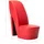 vidaXL Relaxsessel High Heel Design Kunstleder 43 x 85,5 x 87,8 cm Rot mit Hocker