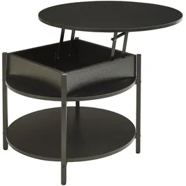 [en.casa] Couchtisch, Kandas mit Hebeplatte 70x49 cm, Schwarz, [en.casa]