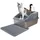 linuma Katzenklo Katzentoilette aus Edelstahl inkl. Katzenstreumatte & Metallschaufel