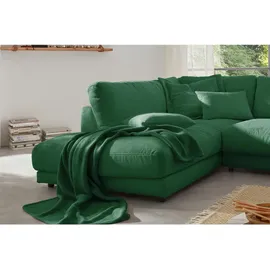 KAWOLA Ecksofa Madeline Cord Recamiere links smaragd