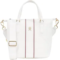 Tommy Hilfiger Tragetasche »POPPY SMALL TOTE CORP«, Damen Umhängetasche, Schultertaschen, Henkeltasche mit buntem Zipper beige