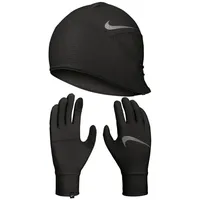 Nike Dri-FIT Winterset Essential Laufset Mütze+Handschuhe Damen 082 black/black/silver M/L