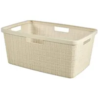 Curver Wäschekorb Jute 46 l, Beige, 70% recycelt