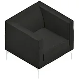 Quadrifoglio Besuchersessel Arte schwarz weiß Stoff, 1 St.