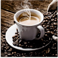 Artland Glasbild »Heißer Kaffee - dampfender Kaffee«, Getränke, (1