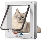 Sailnovo Katzenklappe XL Hundeklappe 4 Wege Magnet-Verschluss für Katzen, Klein Hunde, 28,5 * 24,5 * 5,5cm Hundetür Katzentür XL Haustierklappe, Installieren Leicht mit Teleskoprahmen...