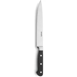 Amefa PREMIUM Fleischmesser | 33,8 cm | 3Cr14 Klingenstahl | rostfrei und extra scharf | Küchenmesser mit klassischem Nietengriff in schwarz | reinigungsleichter Kunststoffgriff | Kochmesser Fleisch