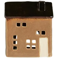 ib laursen Teelicht Haus aus Keramik Brighton 11,3 x 7,5 x 13,2 cm braun